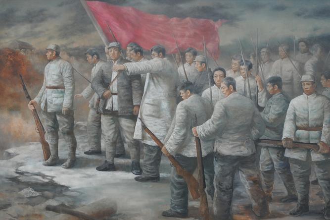 广西贵港抗日战争史广西红军战士操练,根据地建设的历史照片拿破仑
