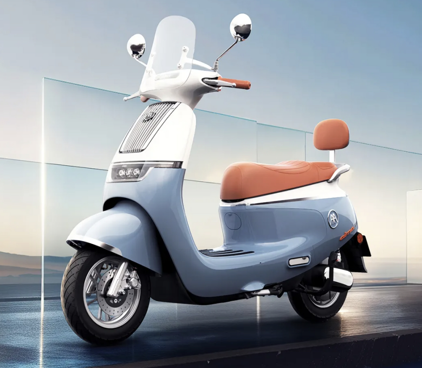 爱玛q7电动车艺术感炸裂,灯光智能亮瞎眼98.