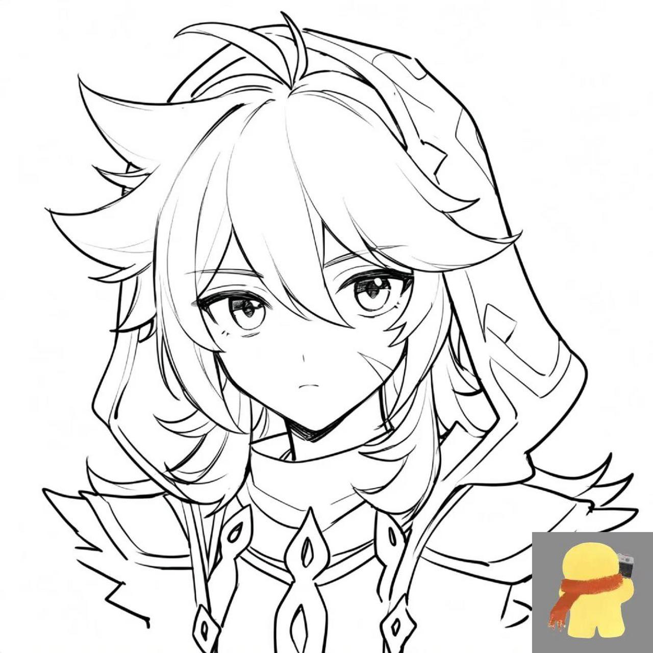 原神人物线稿风格头像(蒙德篇二) 喜欢的点个关注吧.