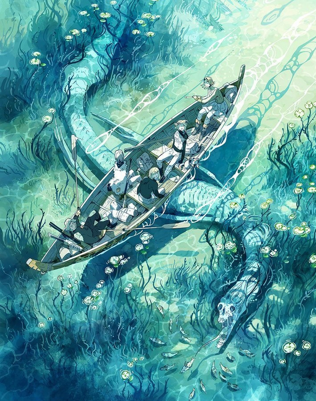 sundberg奇幻绘画作品欣赏,描绘了少年们在森林中的冒险故事,画面构图