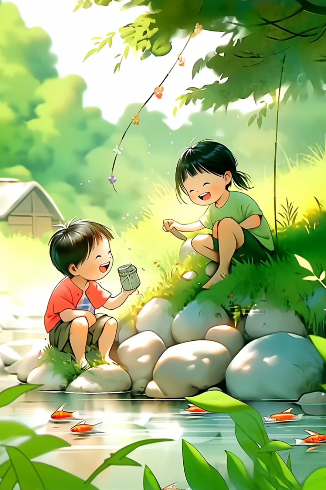 童年无忧无虑的快乐#插画#