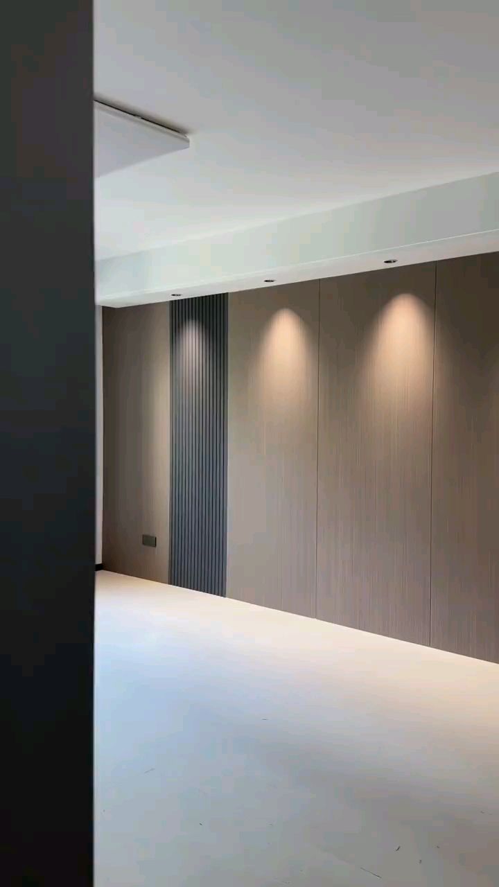 木饰面背景墙格栅!别墅全房木饰面!简约轻奢风设计落地