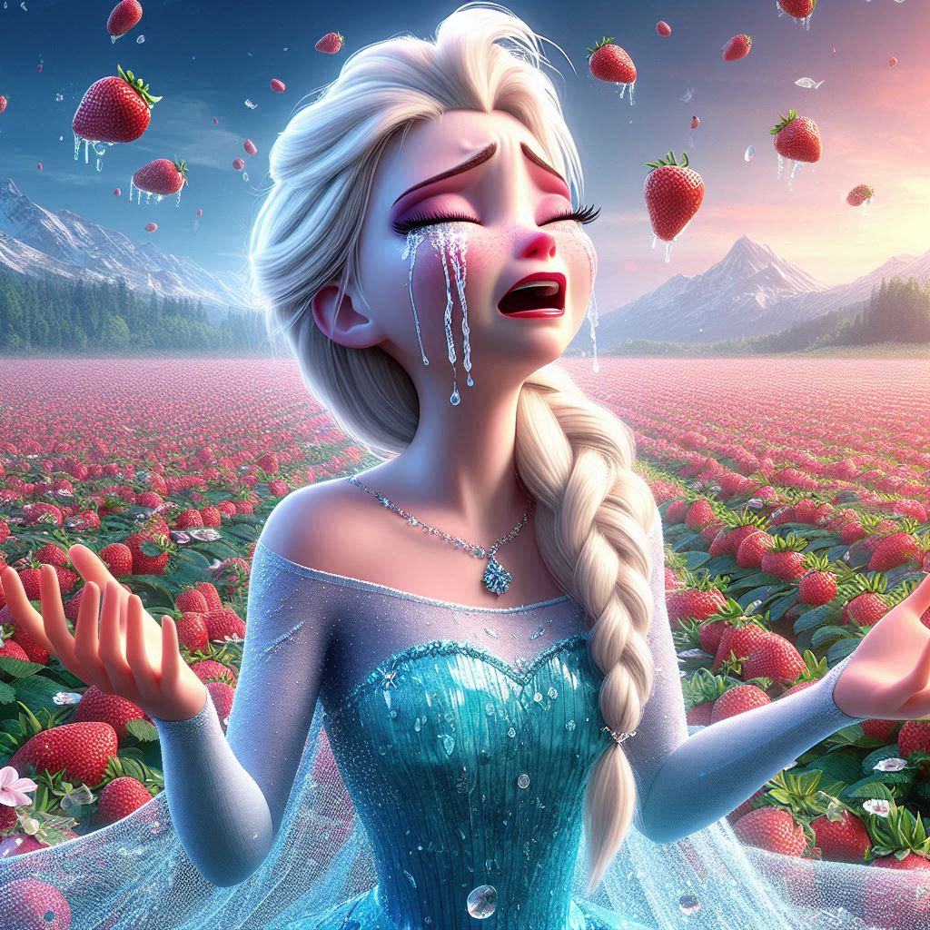 艾莎公主种草莓