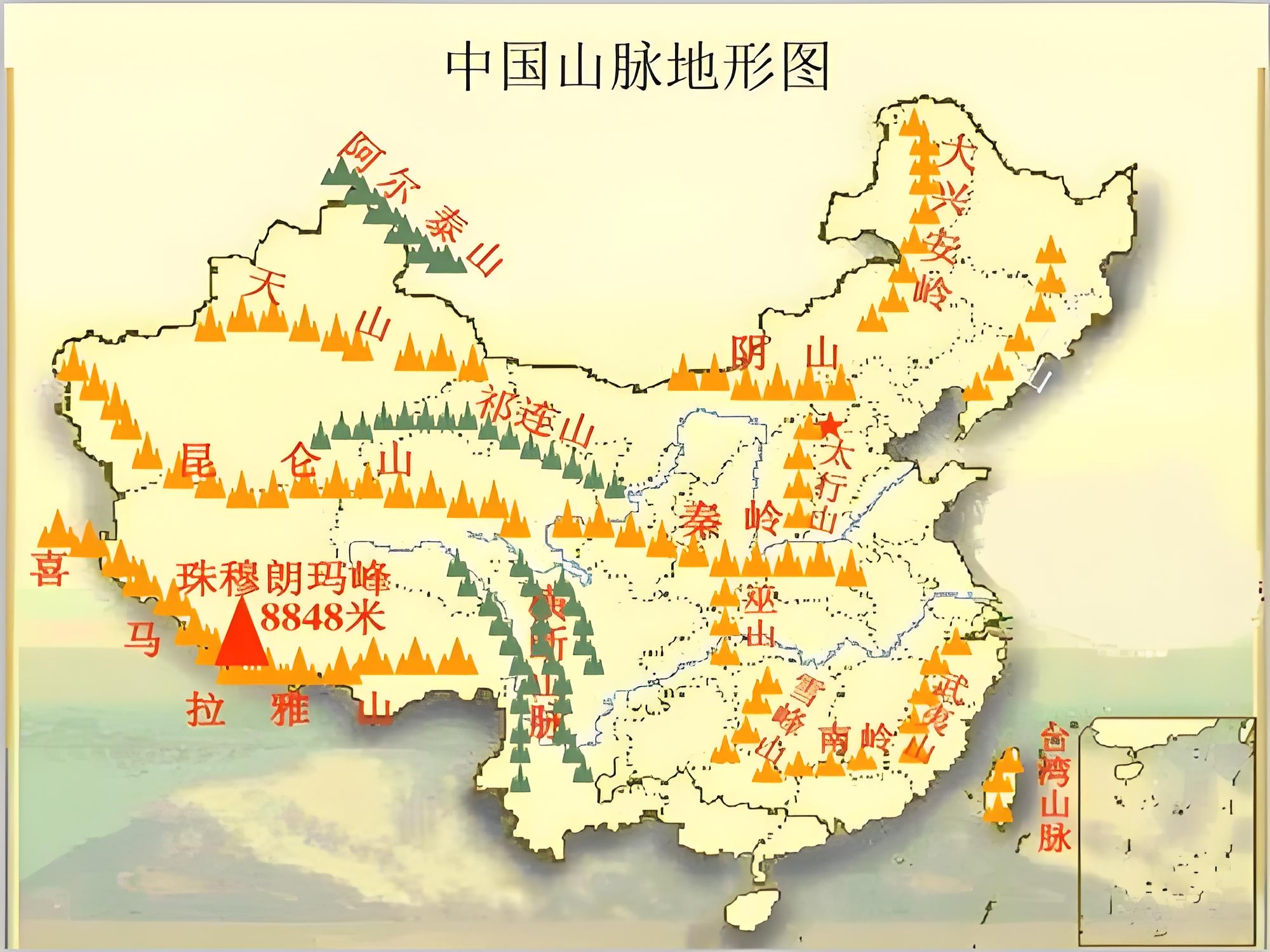 秦岭山脉 地形图图片