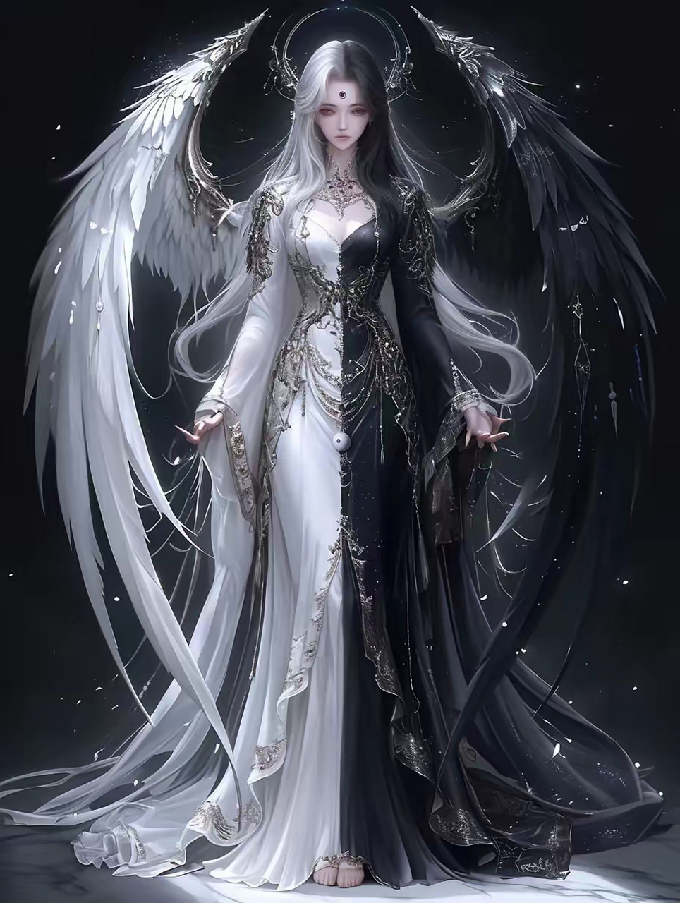 美图分享～黑白天使,黑白对立