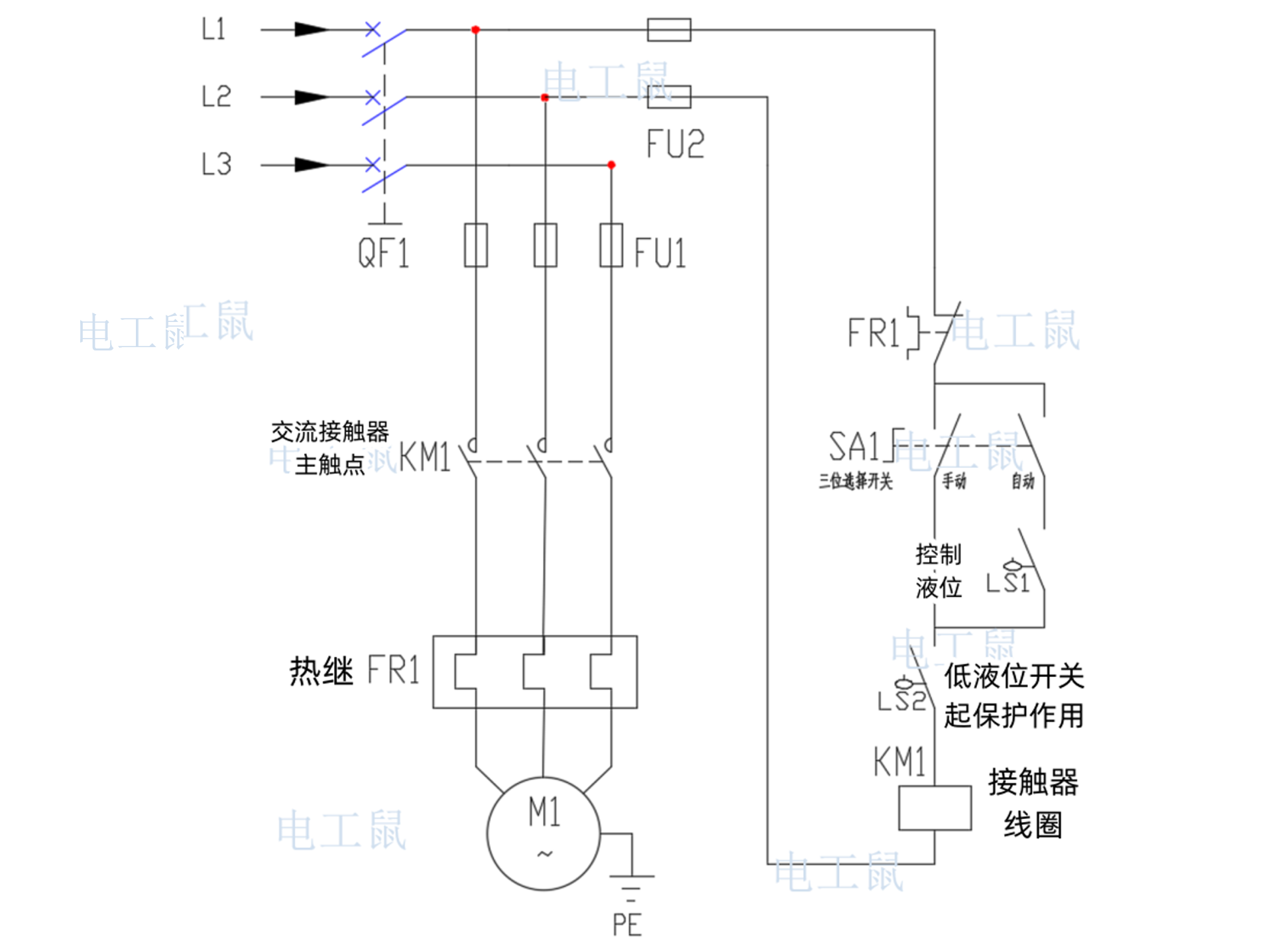 水泵控制电路图及讲解图片