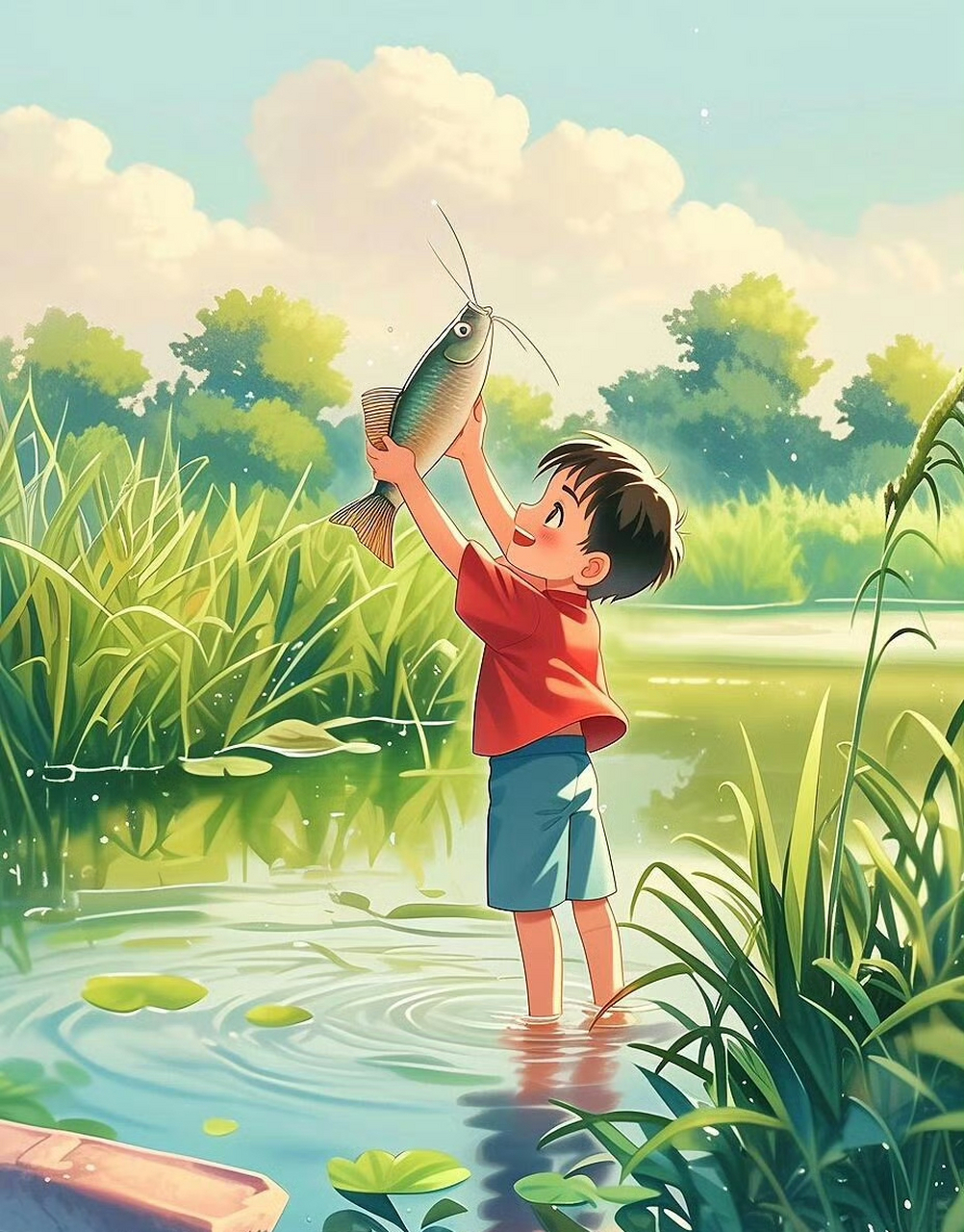 抓鱼是童年最快乐的记忆 #动态连更挑战
