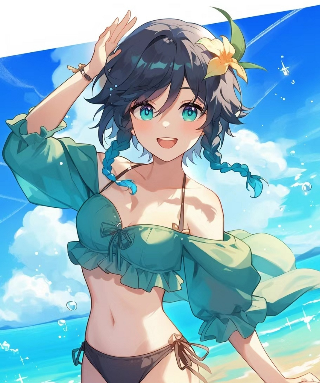 穿泳装的温迪也太美了叭#原神