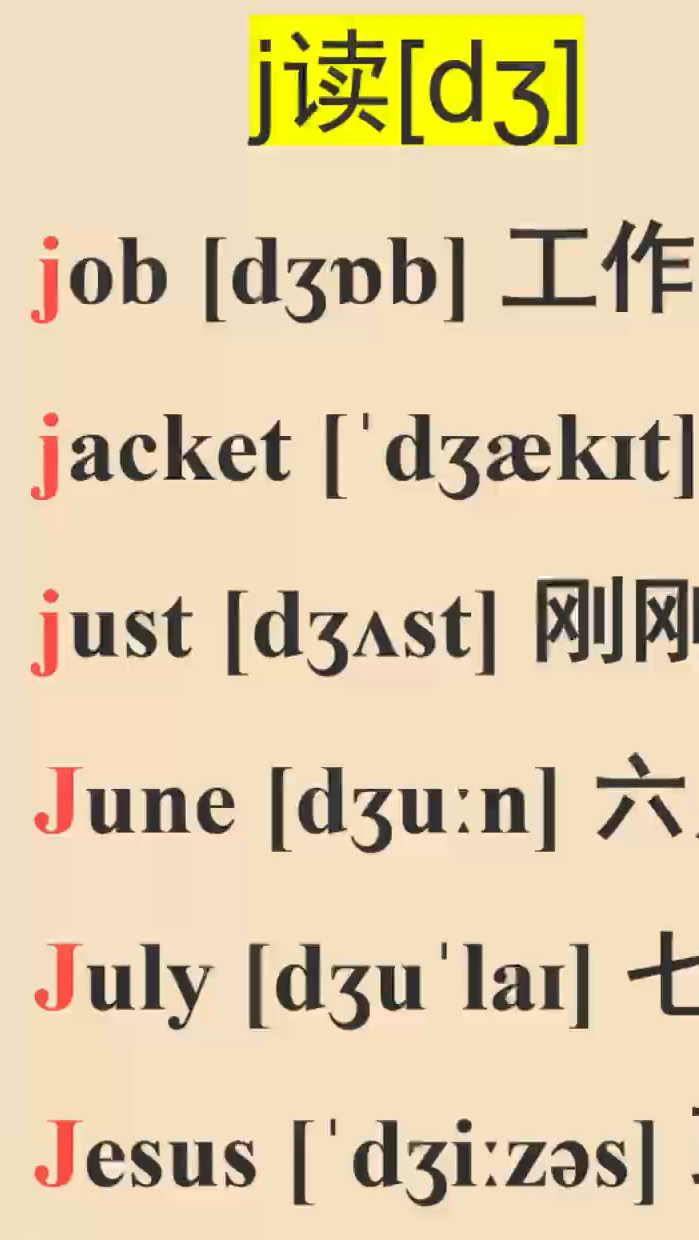 自然拼读学单词 字母j的发音