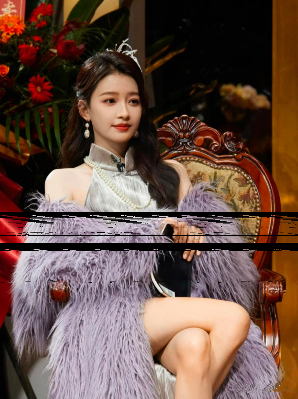 孙怡《大侦探》紫色旗袍造型