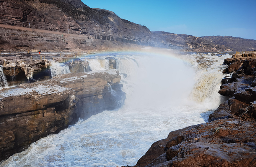 壮美黄色瀑布再现,黄河壶口瀑布,季节限定!