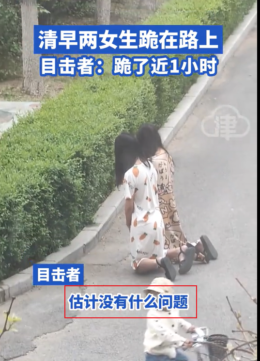 辽宁两女孩跪路边后续