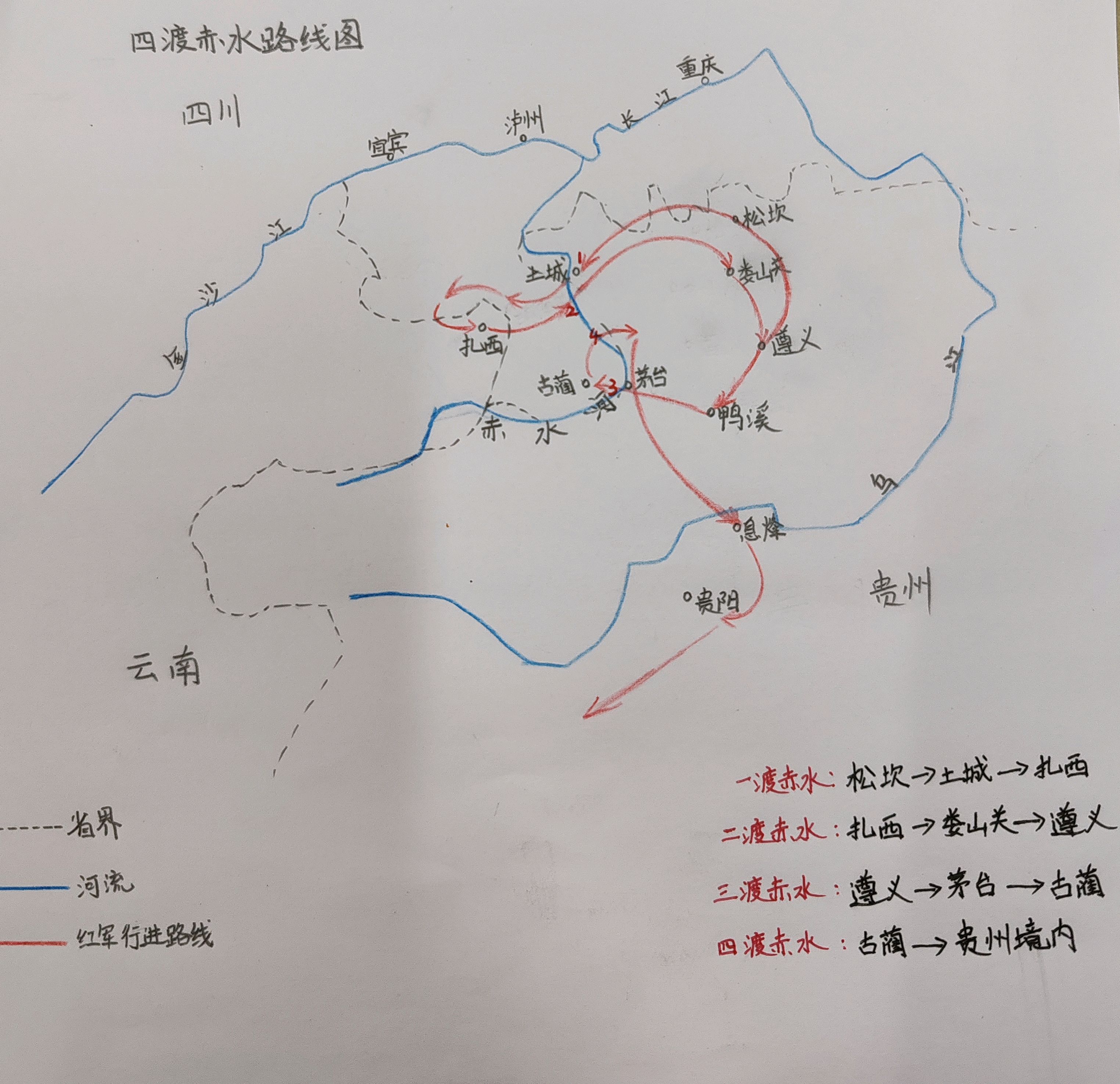 四渡赤水过程图