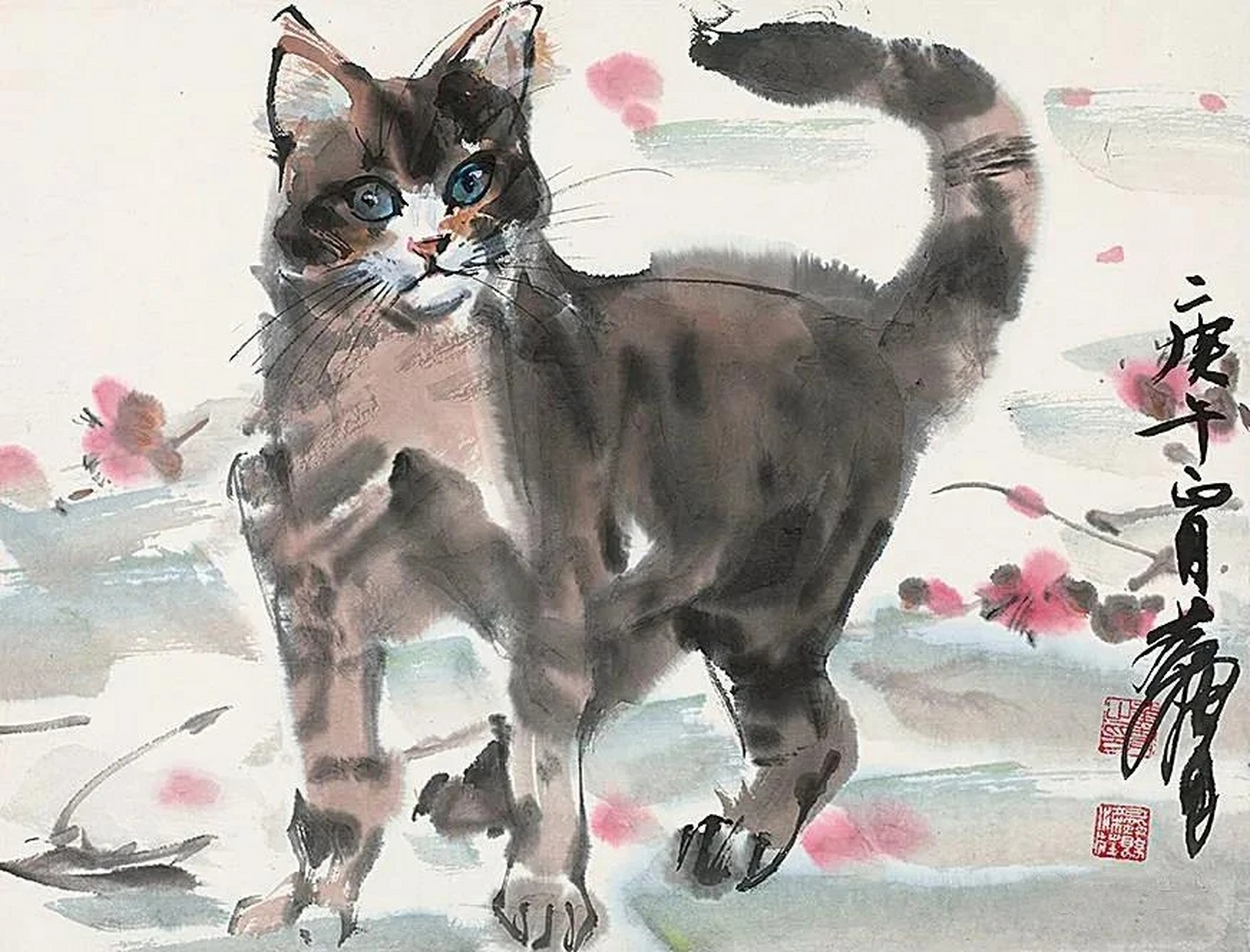 黄胄画动物合集,不止是画驴,黄老画鸡,画猫,画狗,画牛同样是一绝!