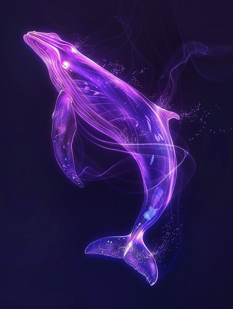 壁纸# #ai绘画# 唯美意境|鲸落,万物生!鲸鸣,沧海静!