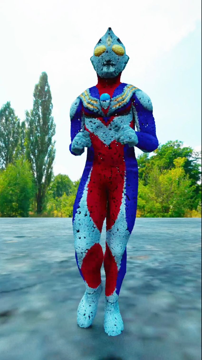 迪迦奥特曼跑步身体也慢慢消失了-度小视