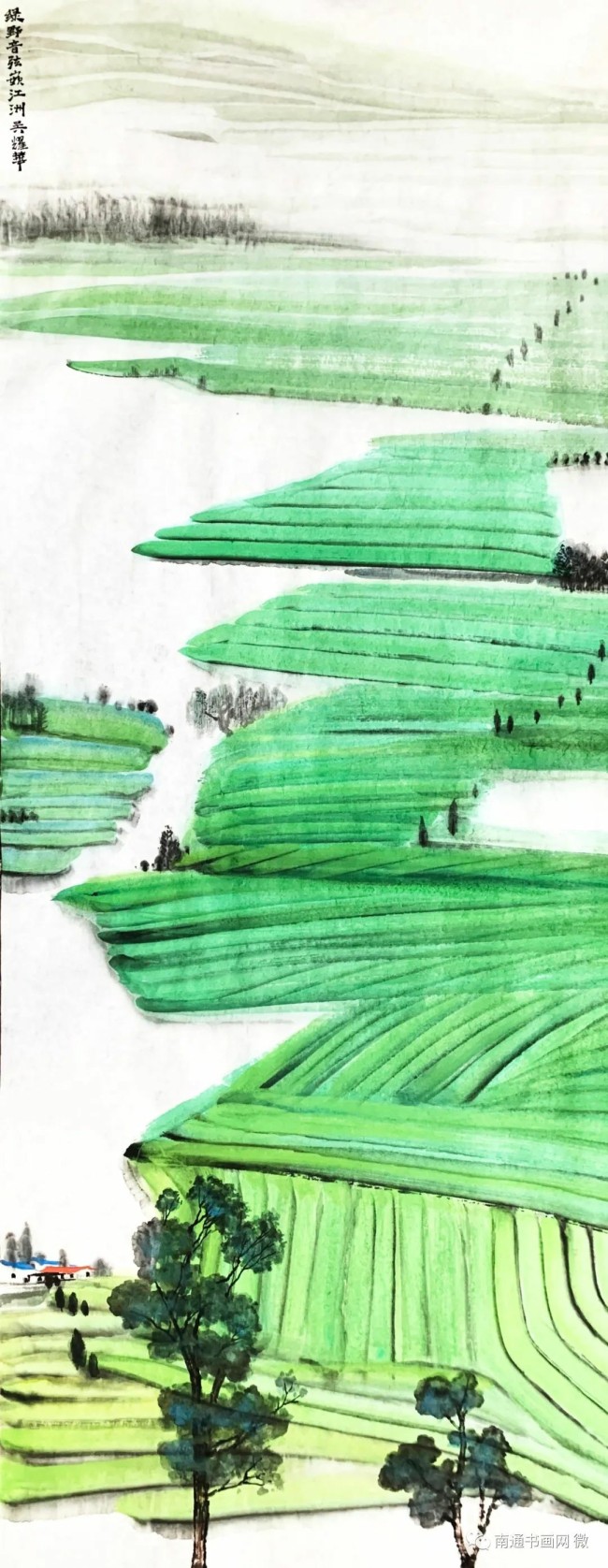 吴耀华山水画丨水墨淋漓青绿娇,江南风华诗意浓