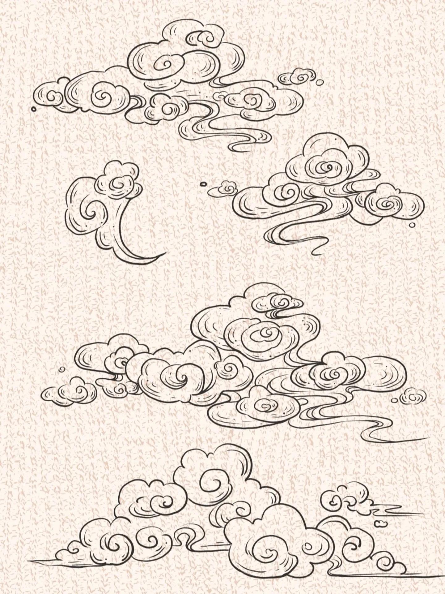 国潮祥云线稿练习