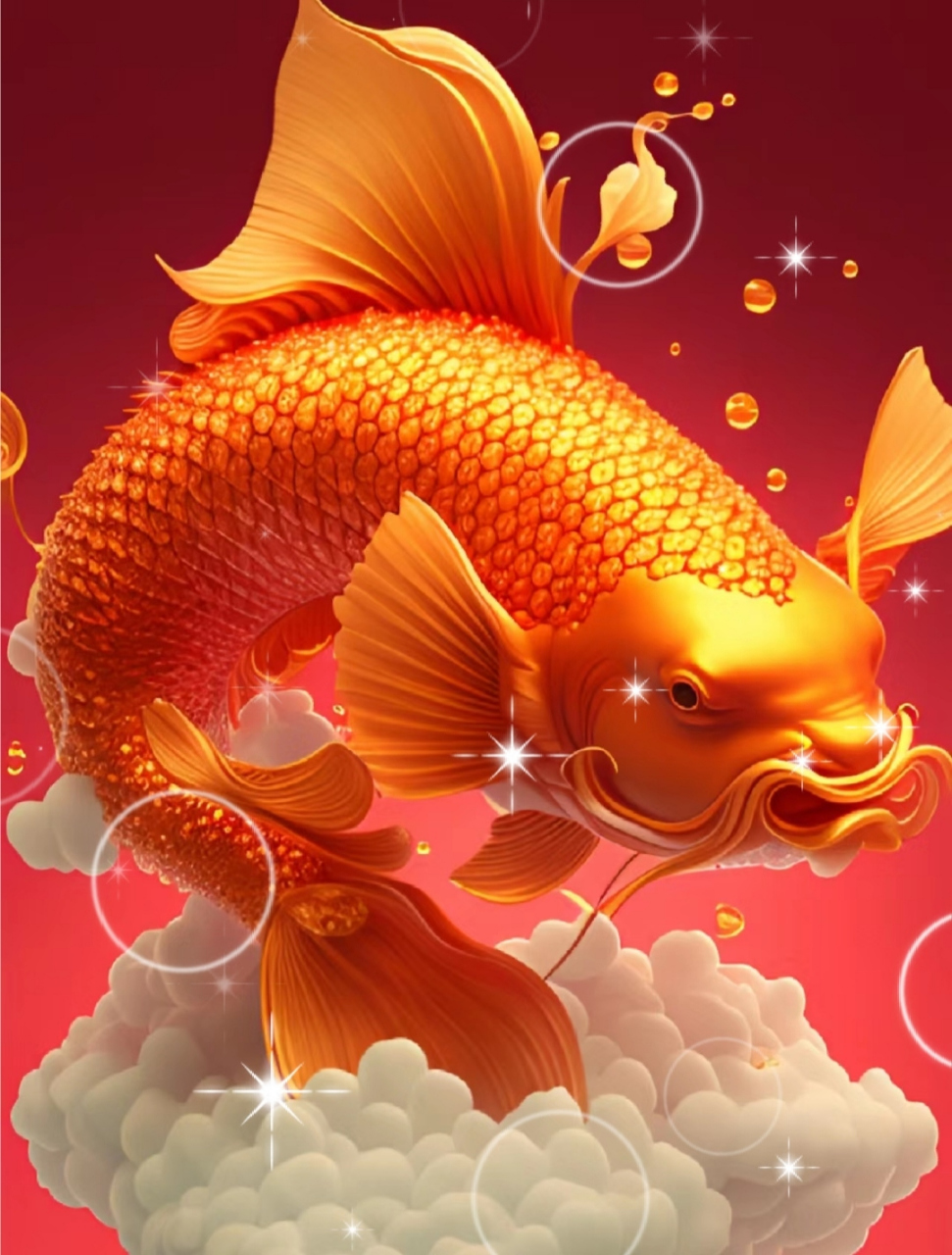 锦鲤呈祥,福气满满,好运连连,学业有成,吉祥如意!