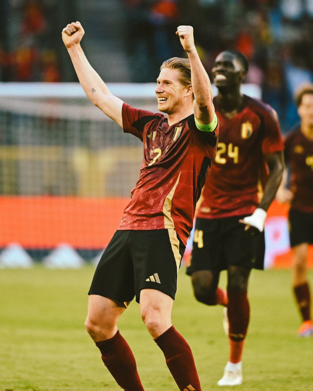 德布劳内为比利时出战100场并取得进球带走胜利!