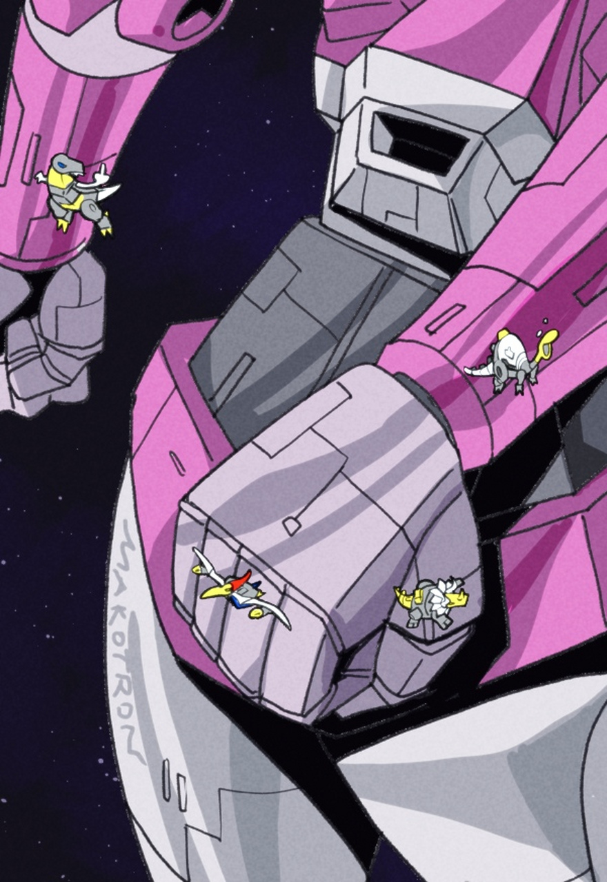 画师makotron绘制的一组变形金刚同人插画,描绘了不同造型的阿尔茜,他