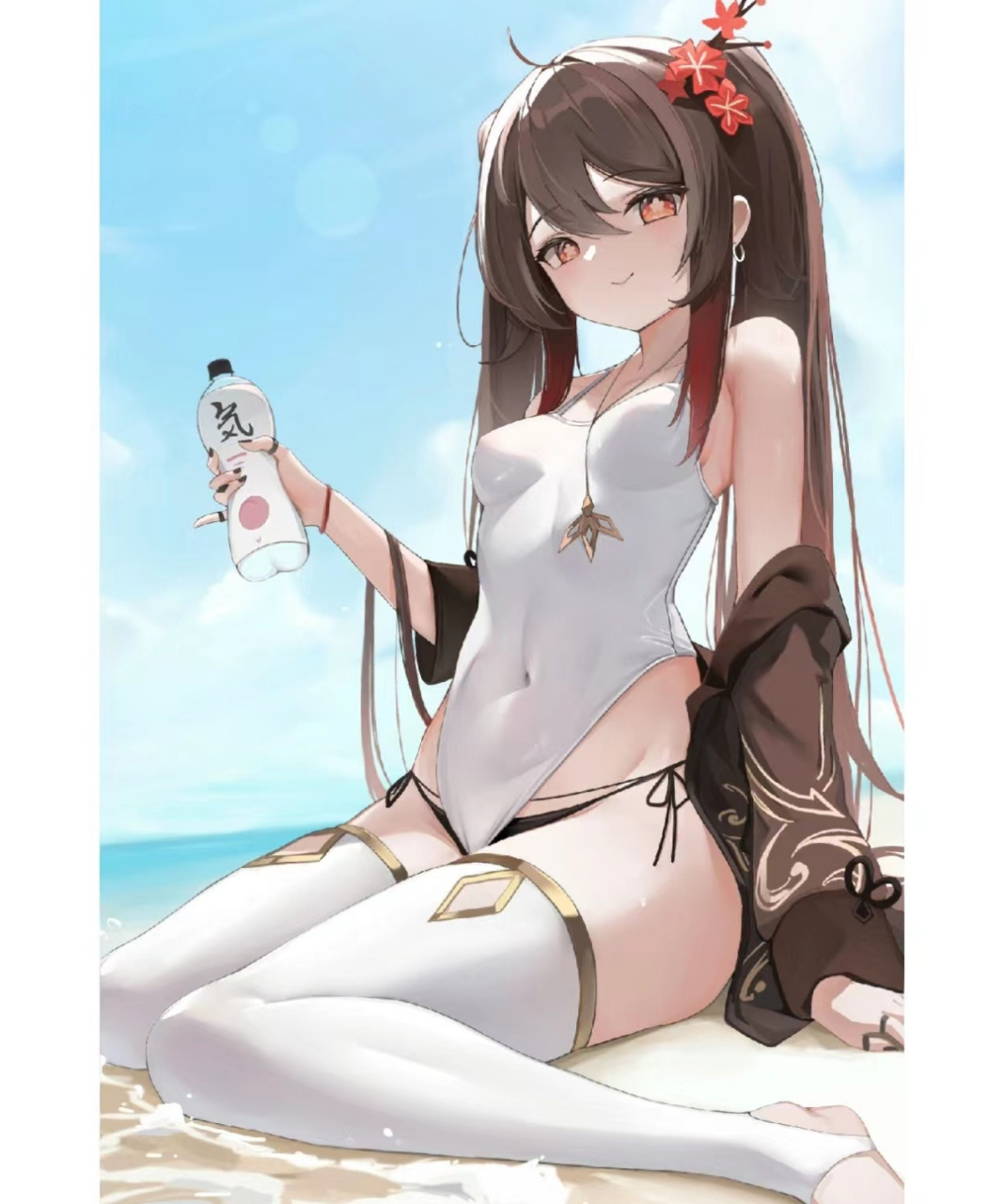 穿泳装的胡桃也太美了叭#原神