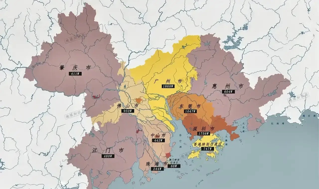 珠三角9个城市比不过长三角46个城市,实力相差悬殊!