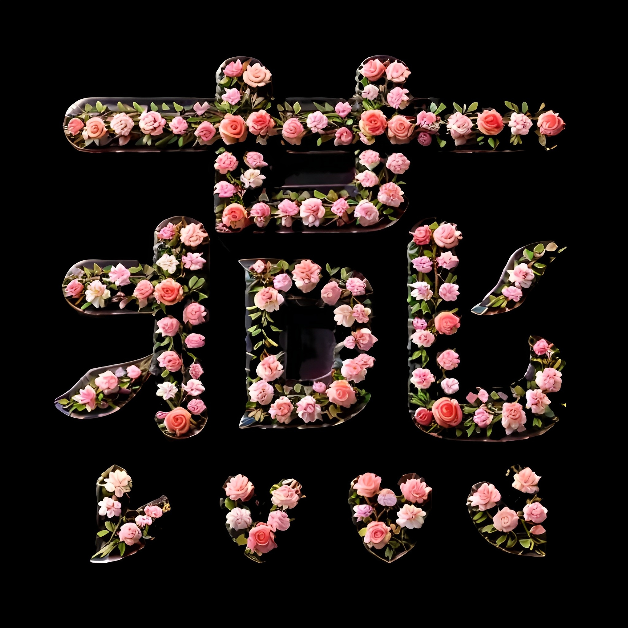 独特的玫瑰花姓氏头像艺术字