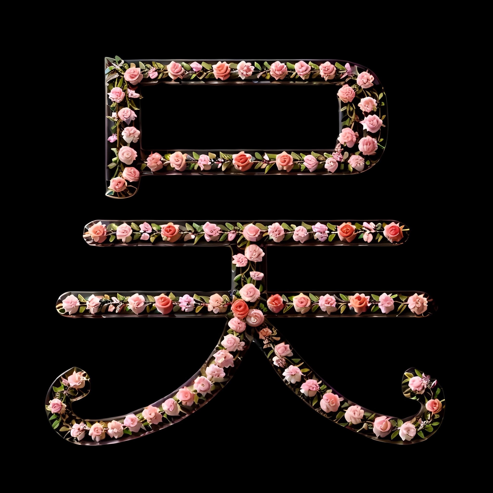 独特的玫瑰花姓氏头像艺术字