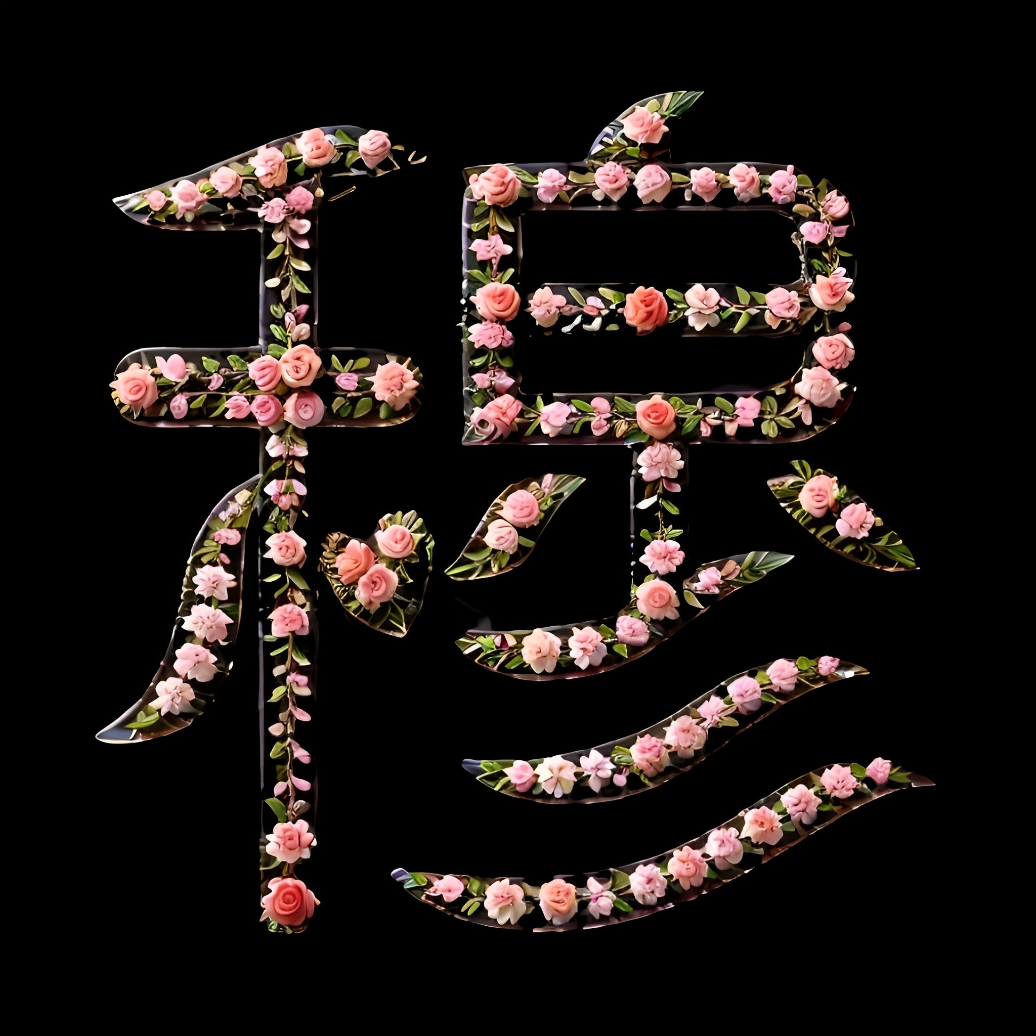 独特的玫瑰花姓氏头像艺术字