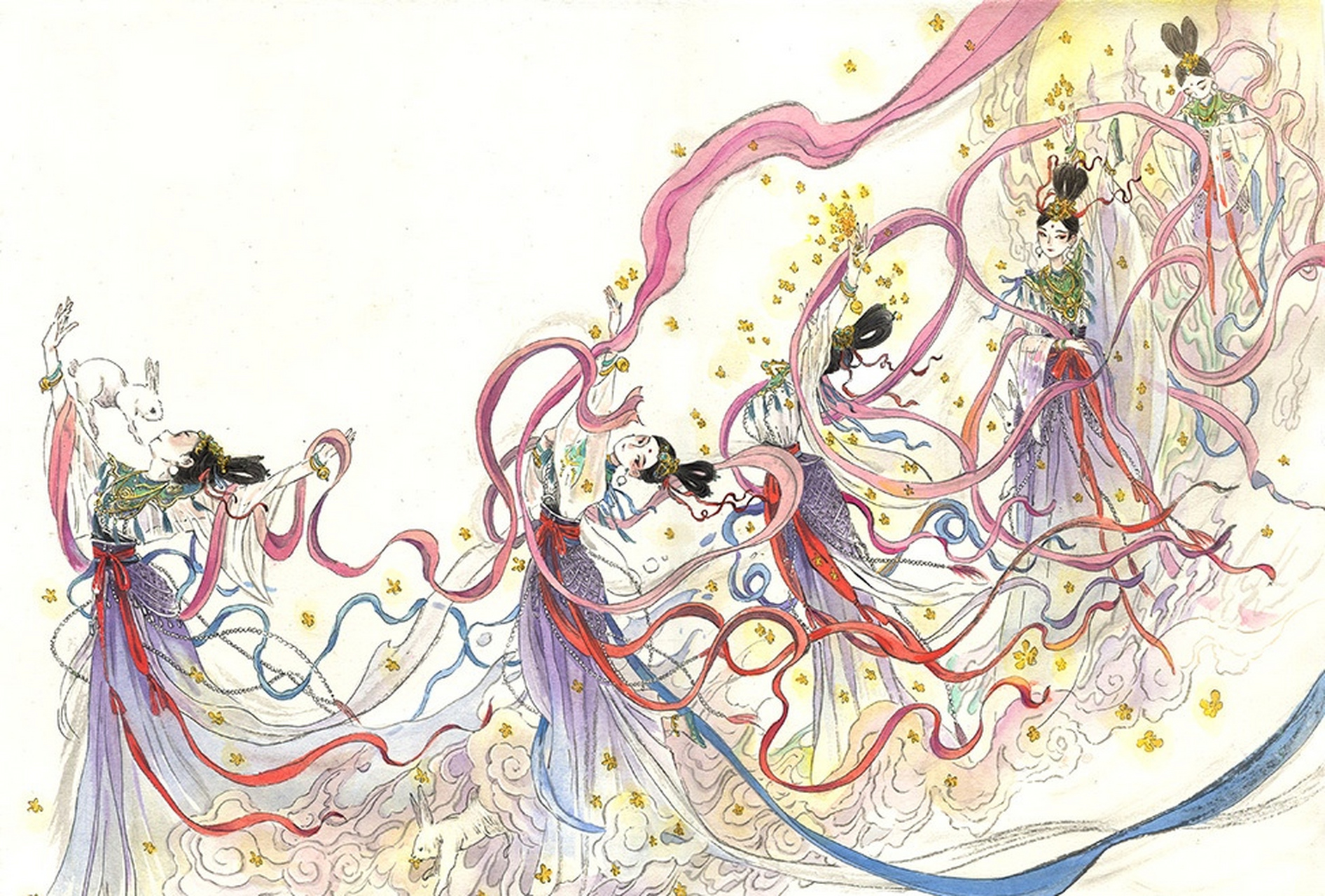 画师九千坊《聊斋》故事绘画作品欣赏,来自"翩翩","王六郎","婴宁","