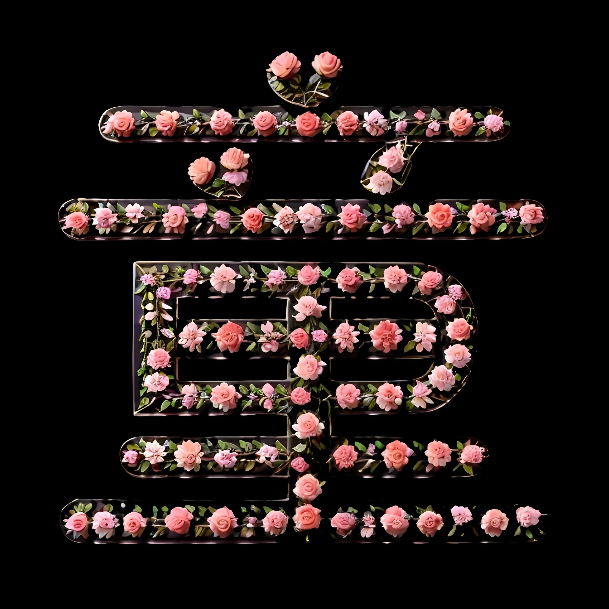 独特的玫瑰花姓氏头像艺术字