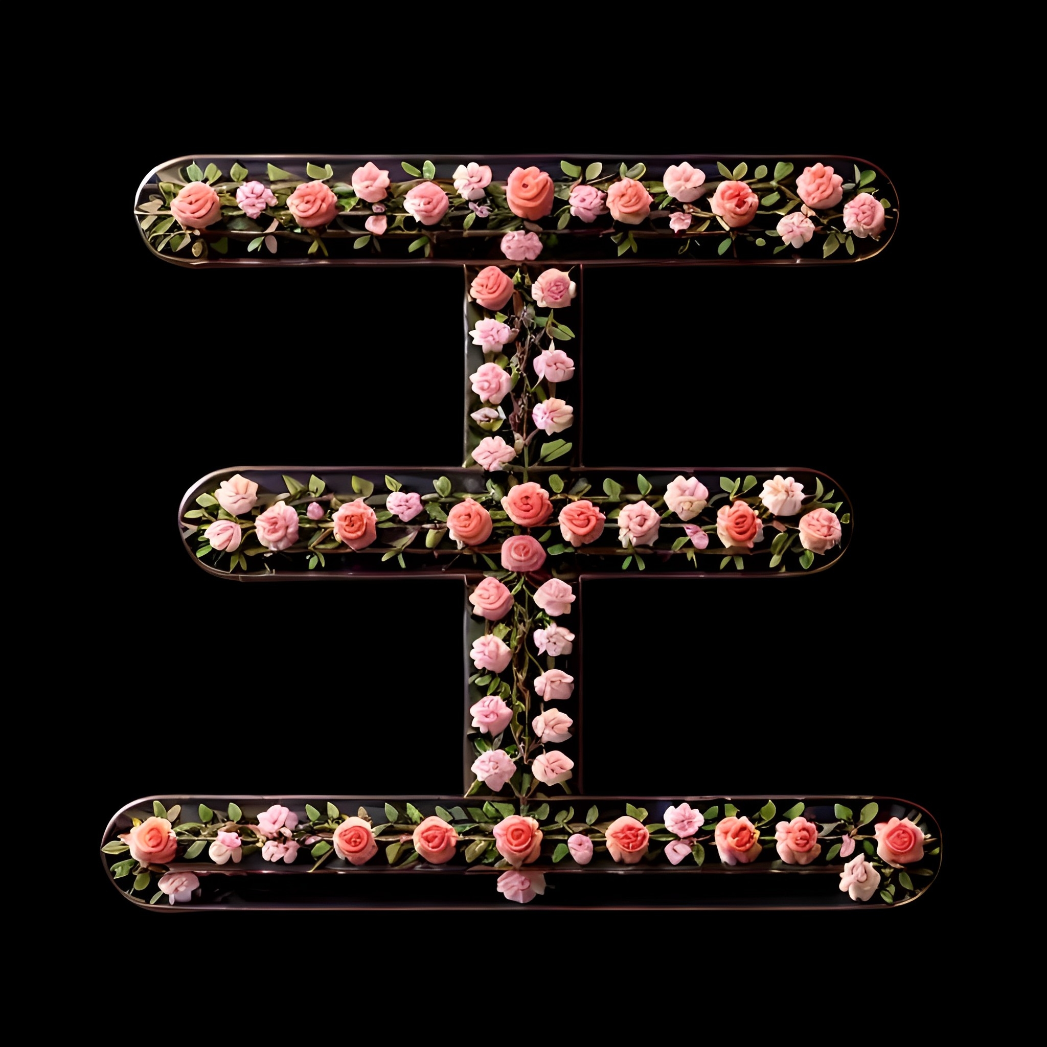 独特的玫瑰花姓氏头像艺术字