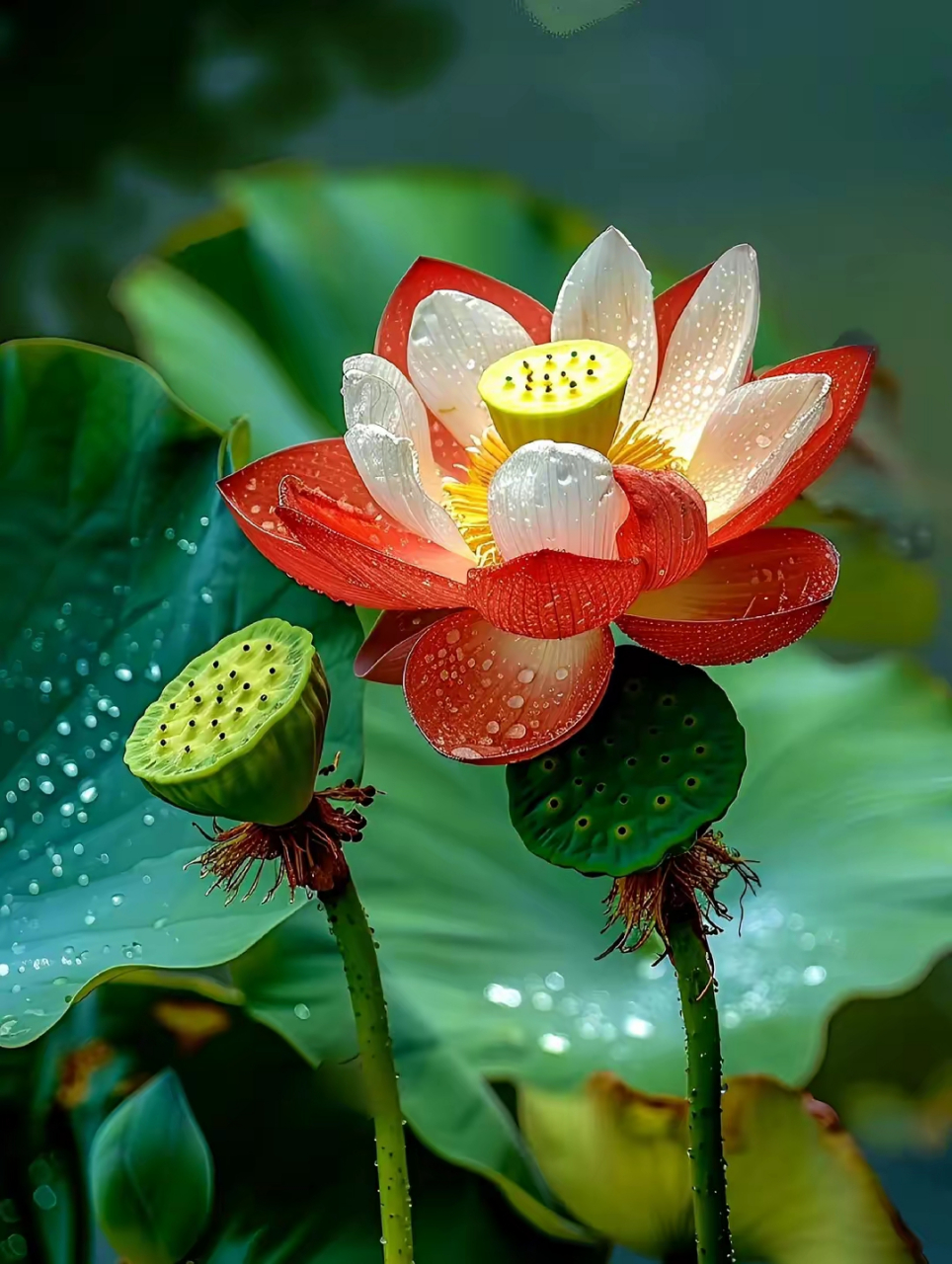 头像分享～红色的莲花,莲花不知道,自己就是夏天