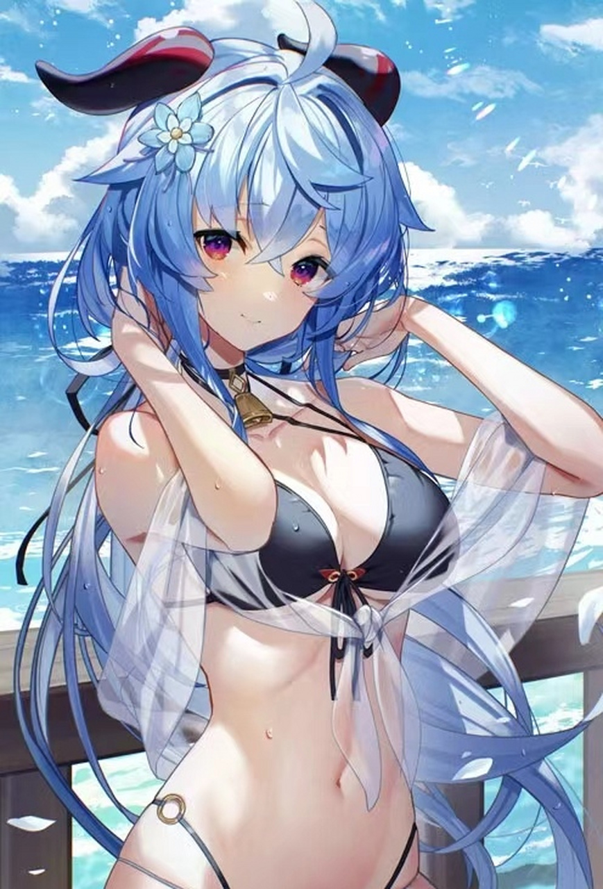 穿泳装的甘雨也太美了吧#原神