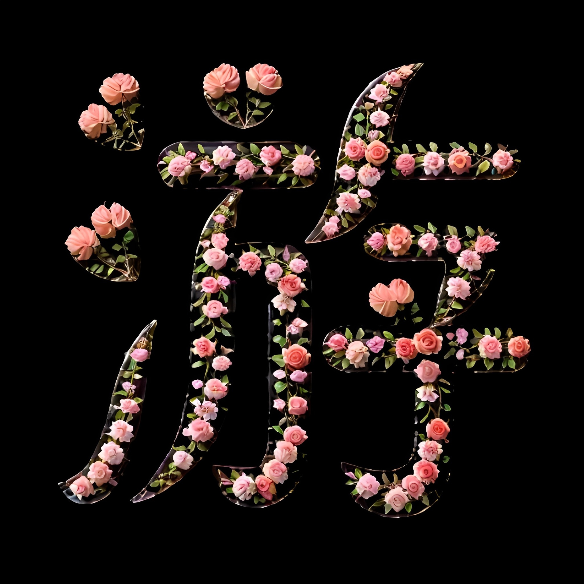 独特的玫瑰花姓氏头像艺术字