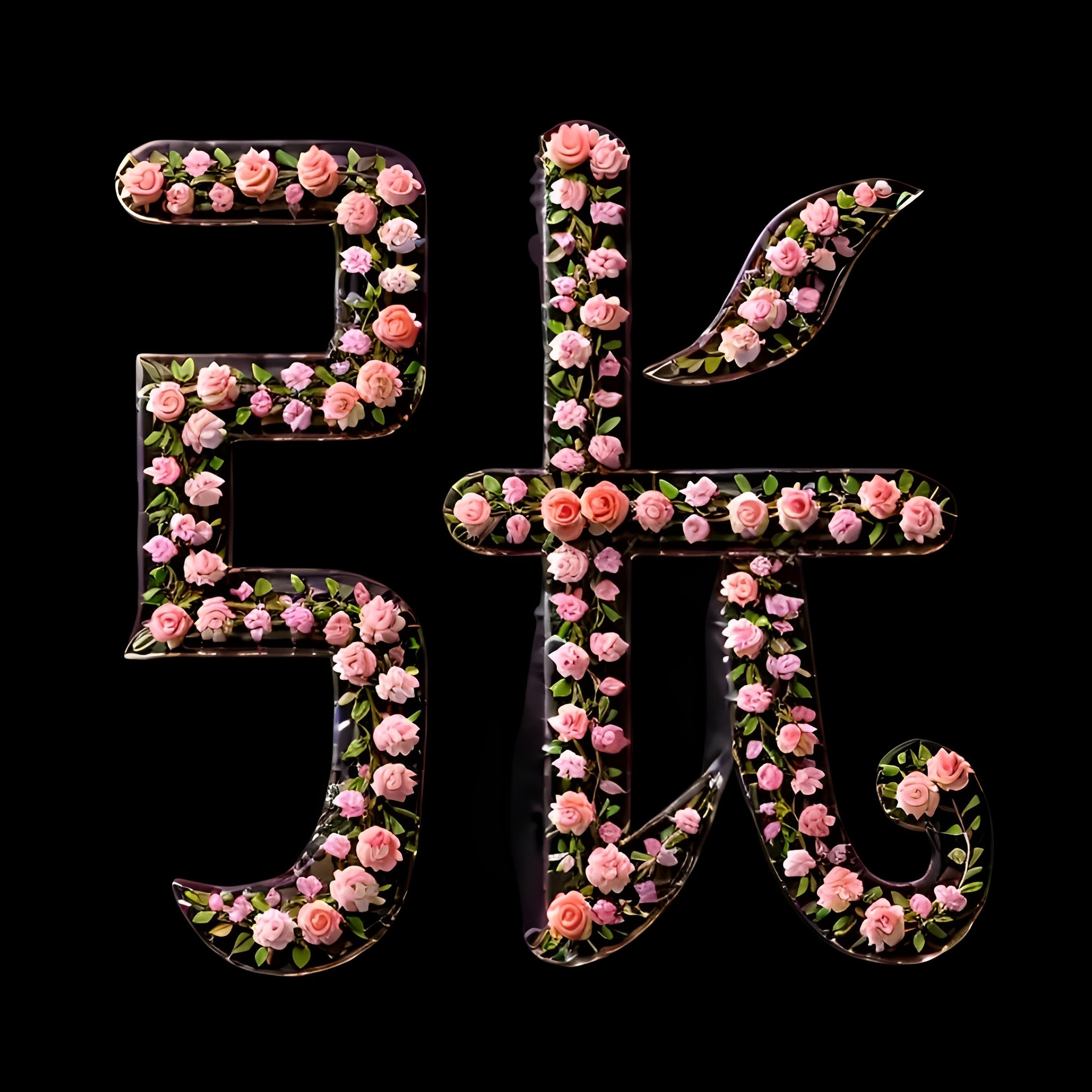 独特的玫瑰花姓氏头像艺术字