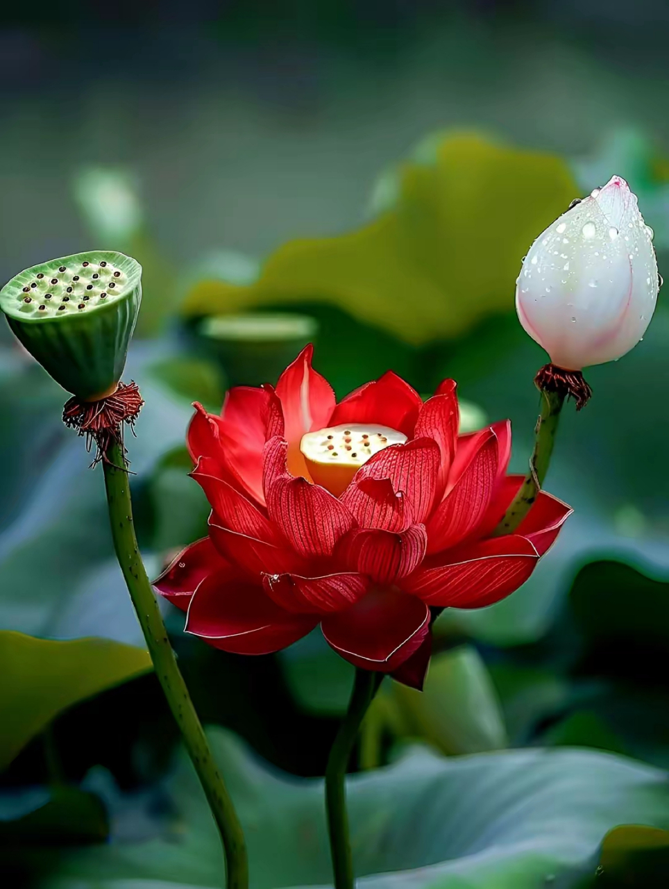 头像分享～红色的莲花,莲花不知道,自己就是夏天