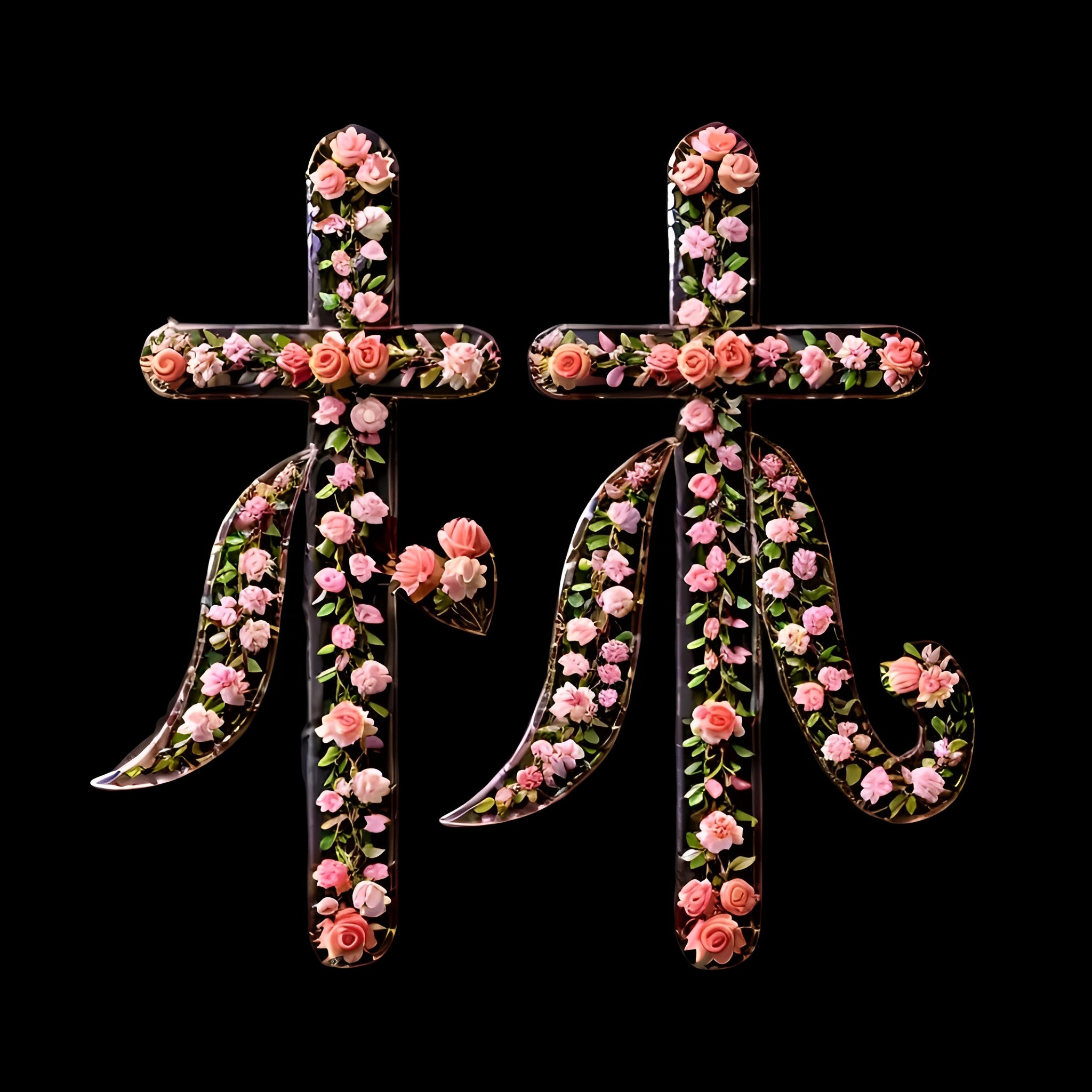 独特的玫瑰花姓氏头像艺术字