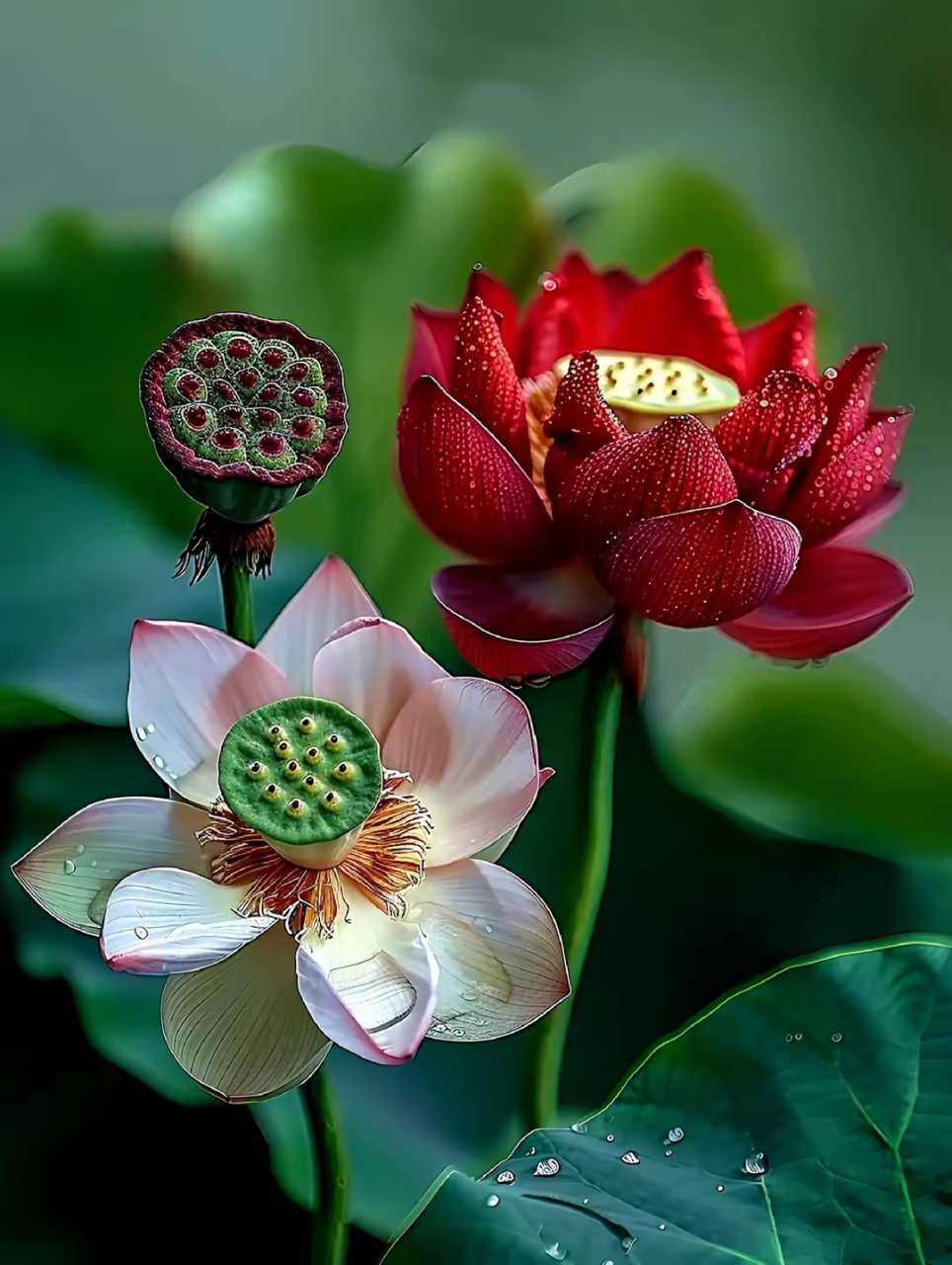 头像分享～红色的莲花,莲花不知道,自己就是夏天