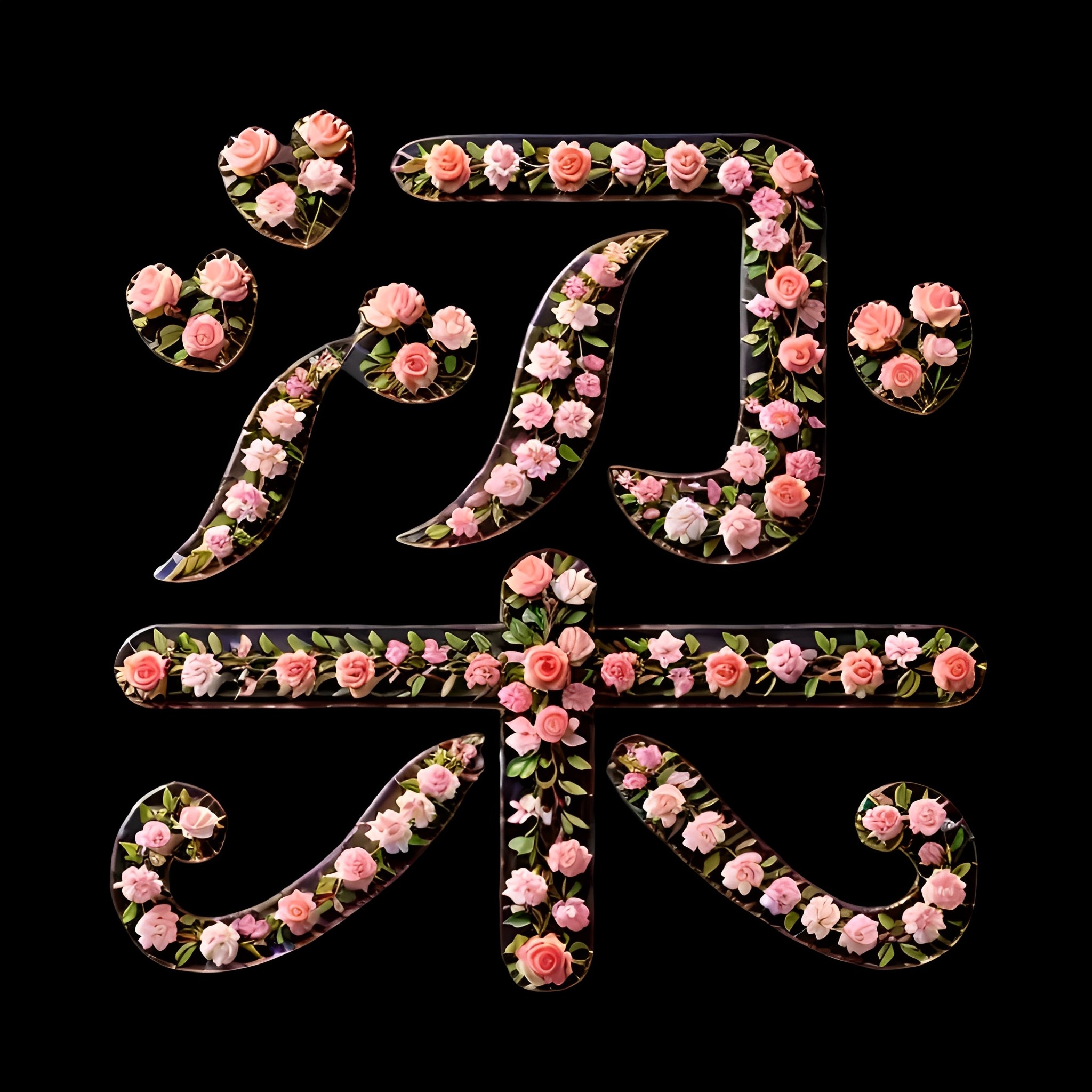 独特的玫瑰花姓氏头像艺术字