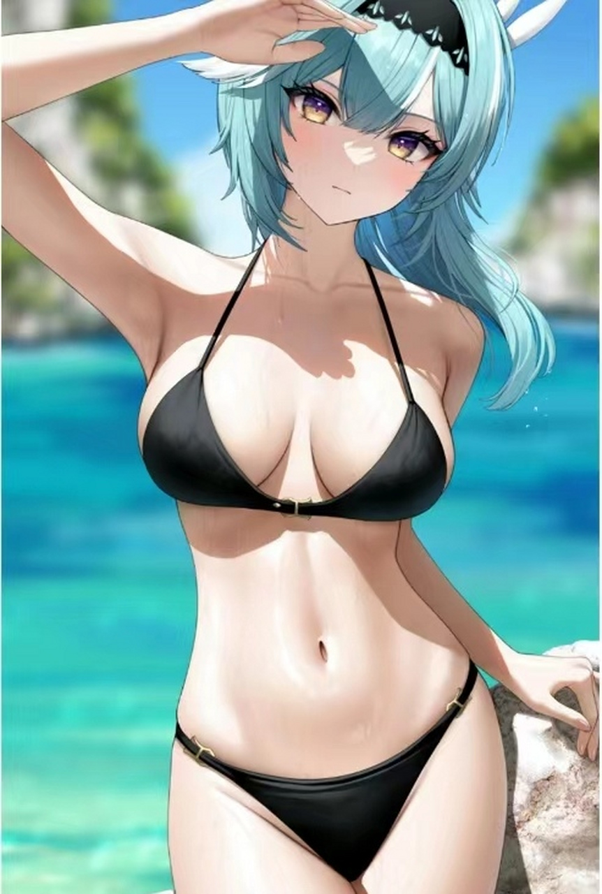 穿黑色泳装的优菈骑士长也太美了叭#原神