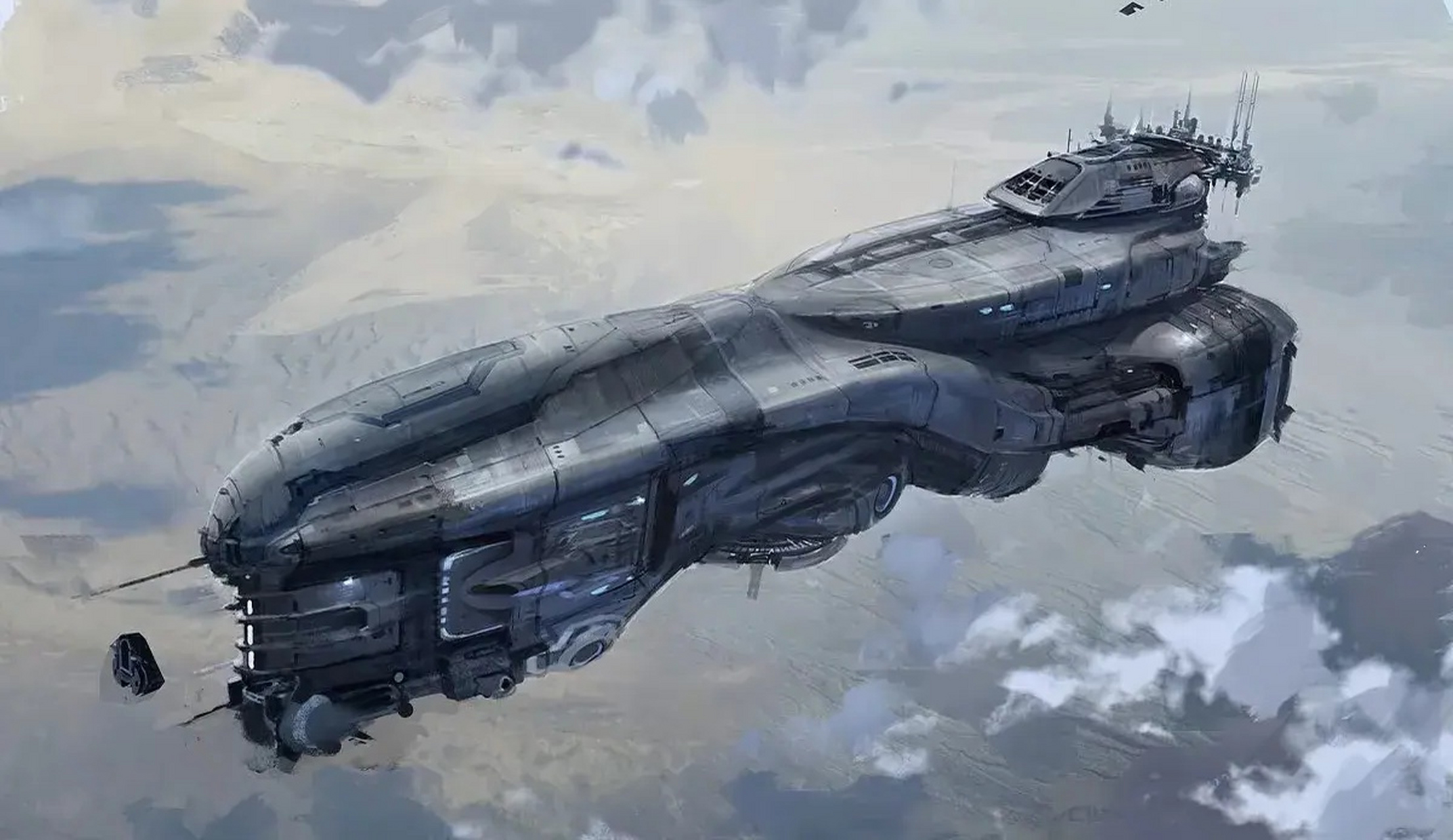 分享一组科幻场景作品,描绘了太空战舰在宇宙航行的场景,愿这一天早日