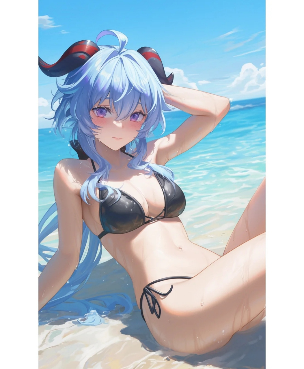 穿泳装的甘雨也太美了吧#原神