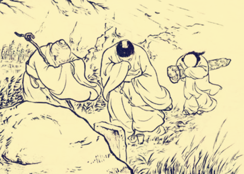 吴先生则带着众人上香祭拜,随后拿出两个纸人,分别利用朱砂,在上头写