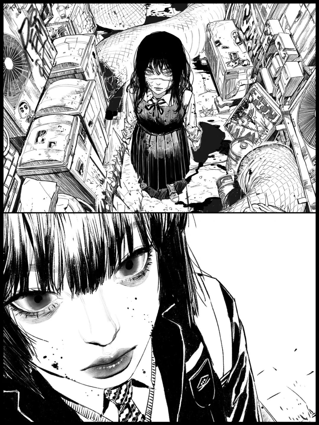 线条的把握沉稳,透视相当准,各种动态蟬ungmoomoo线稿sungmoomoo插画