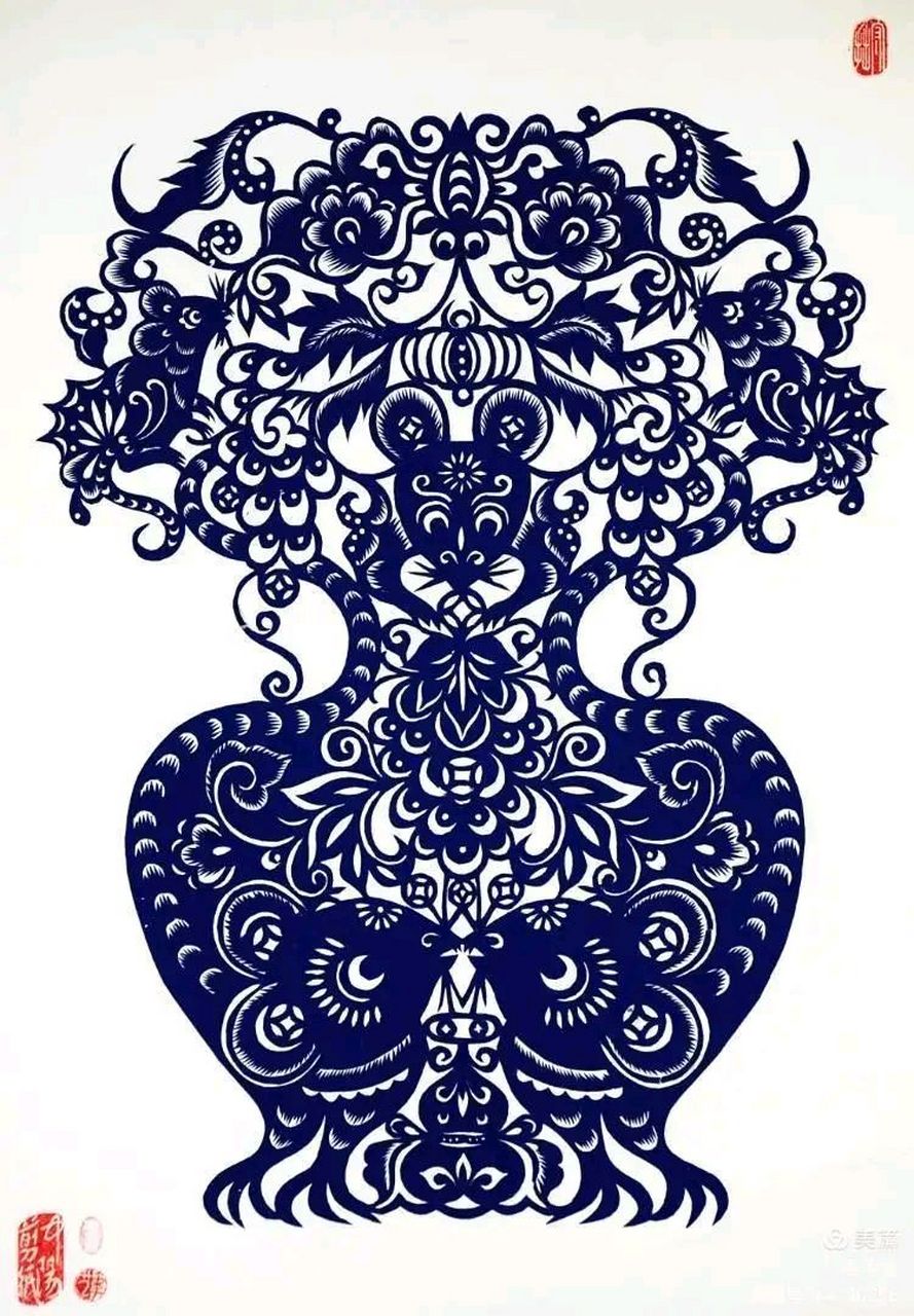 剪纸艺术 | 花瓶作品