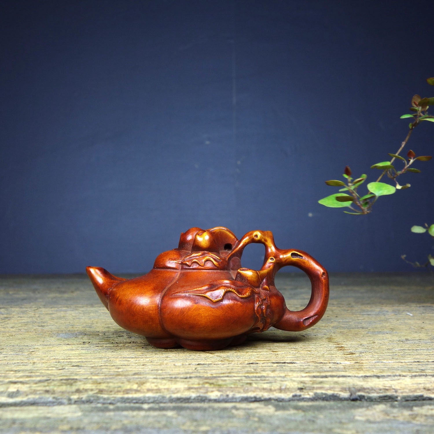 旧藏黄杨木手把件寿桃把把壶 #晒晒老物件# #热点引擎计划# #古董古玩