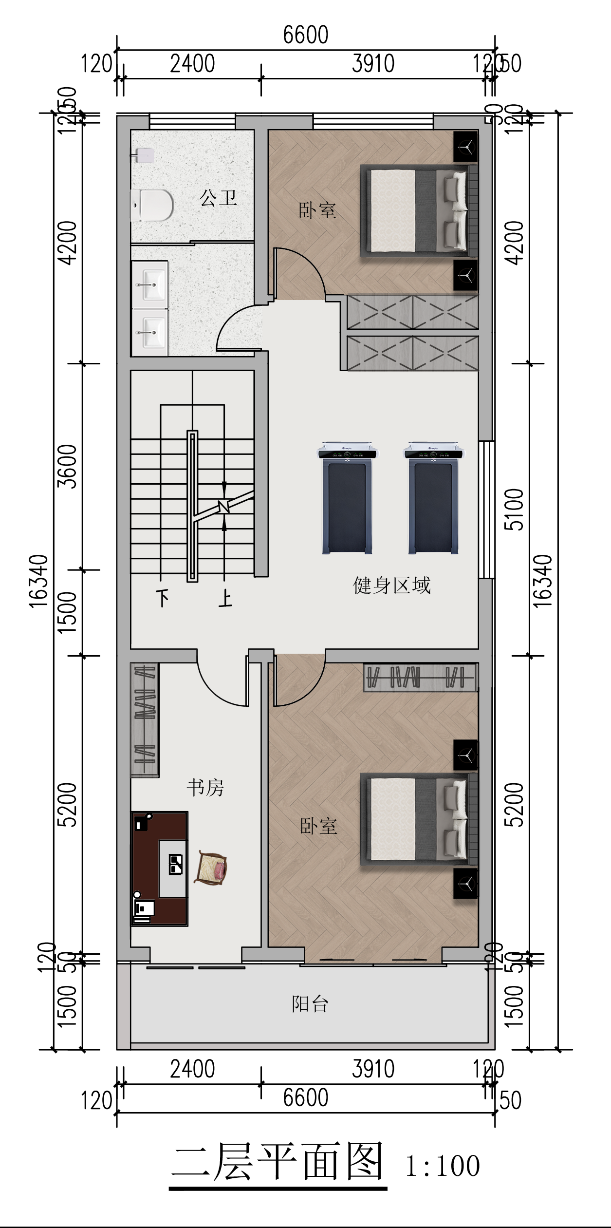 面宽6米怎么建?来看看这款现代别墅,3室2厅自建健身房和大露台