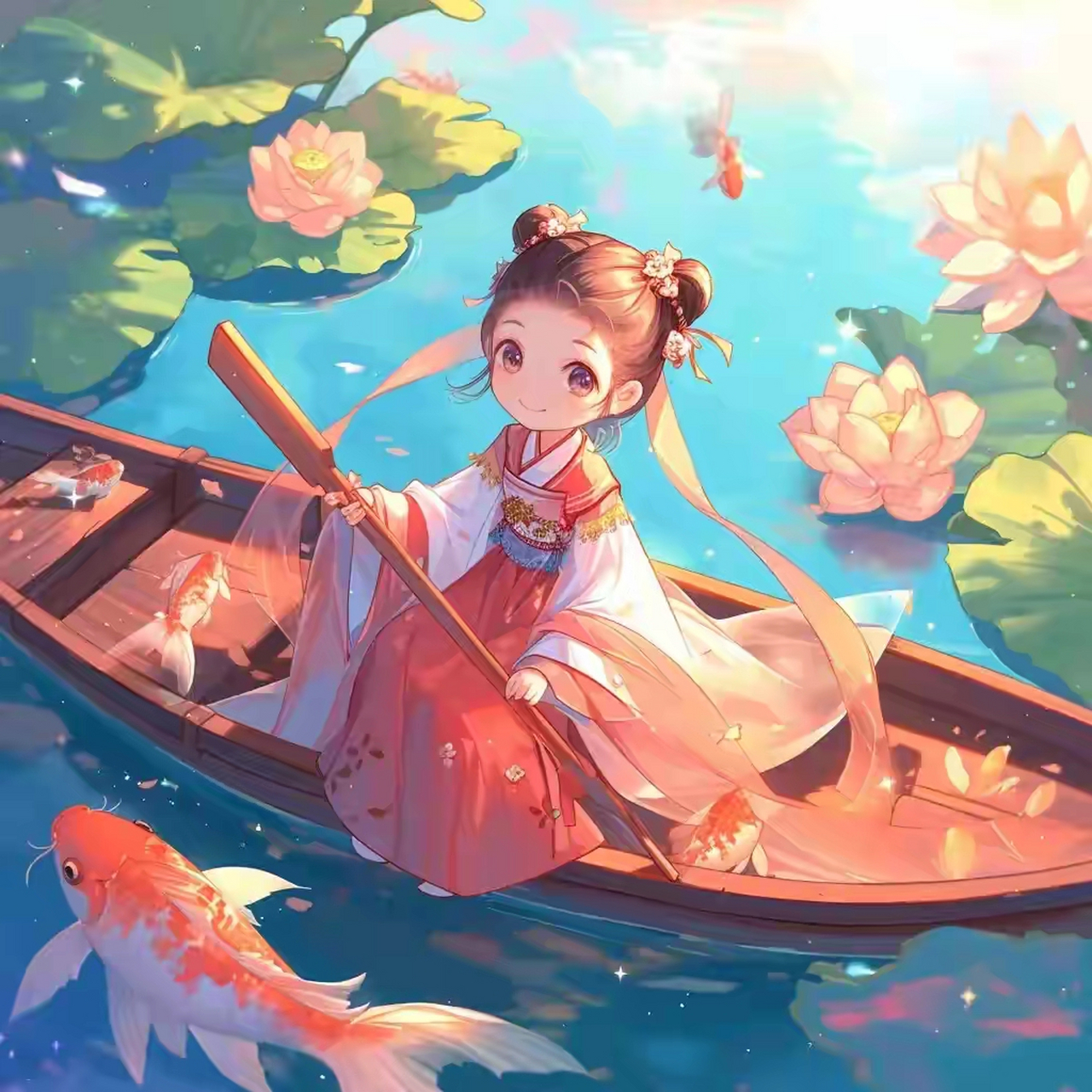 头像分享～锦鲤女生头像,锦鲤附体,好运连连